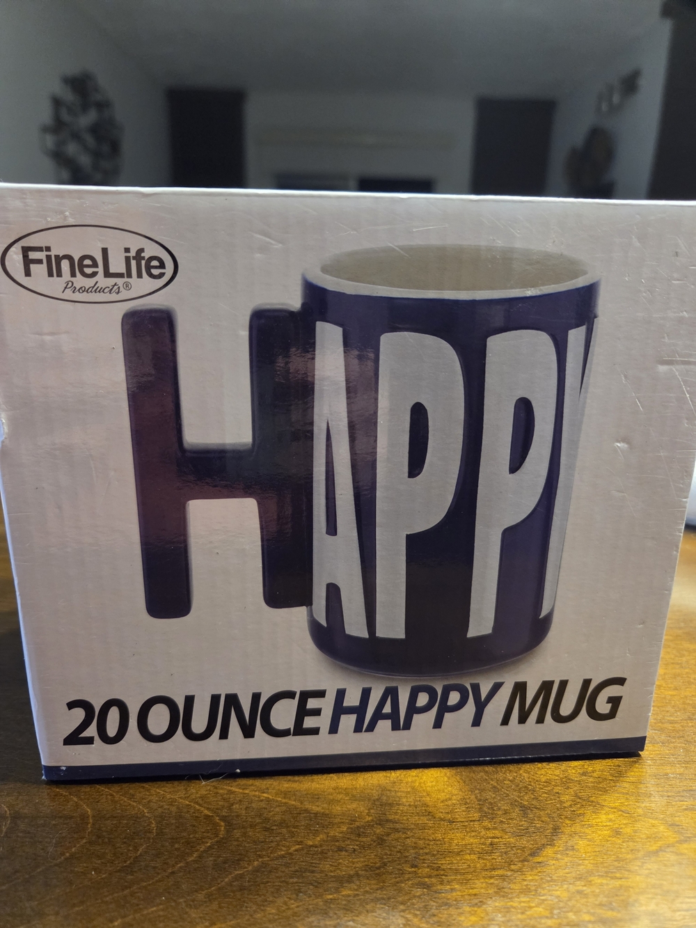 Fine Life Purple "HAPPY" 20oz Coffee Mug